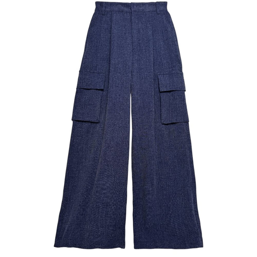 UNITED ARROWS BEAUTY & YOUTH BAGGY DRAPE MEN’S STREETWEAR RARE CARGO NAVY MEDIUM